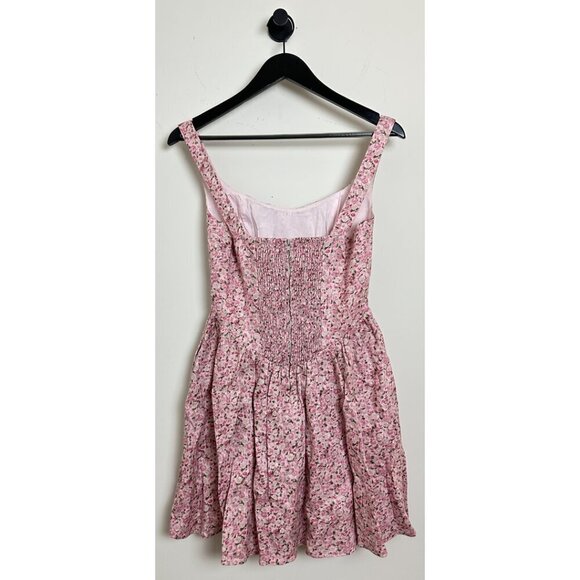 REFORMATION Daria Linen Mini Dress in Rosin Size US 4 - Picture 8 of 15